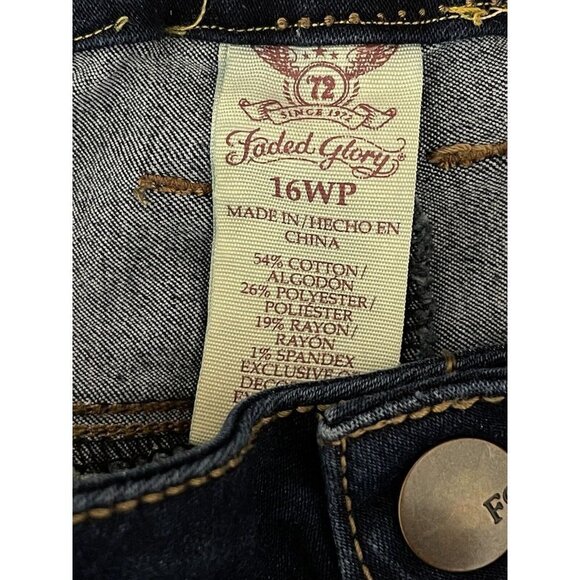 Faded Glory 16WP Skinny Blue Jeans with Stretch Mid Rise - Picture 5 of 6
